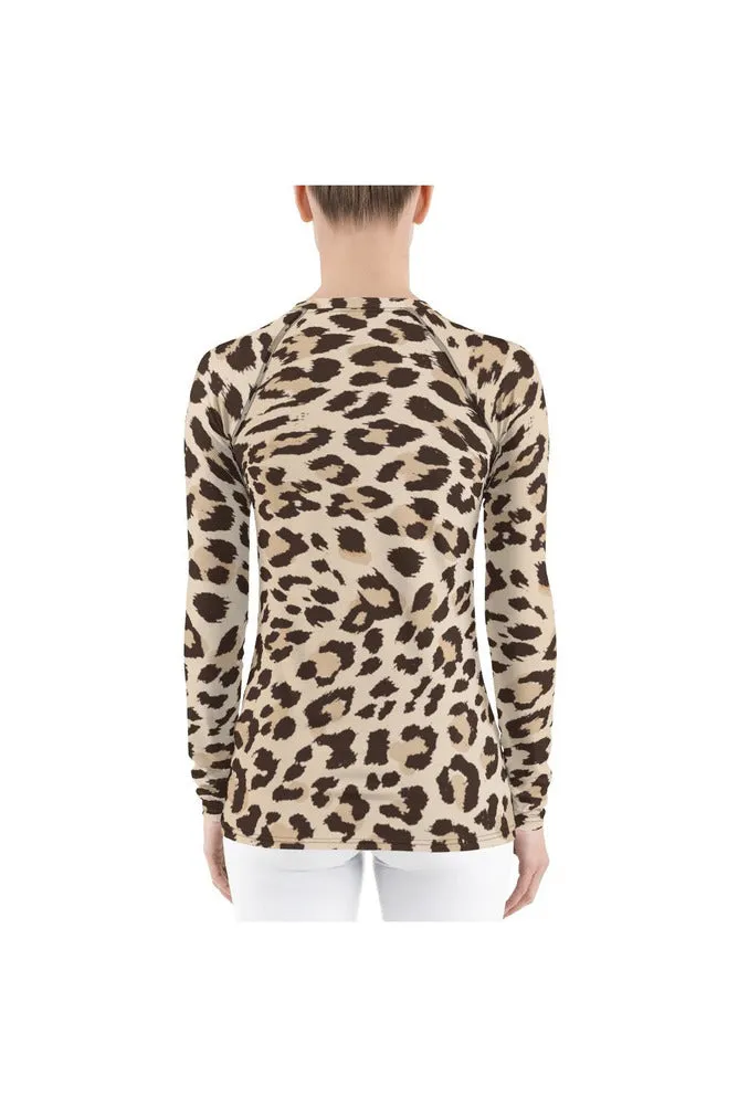 Leopard Print Women's Rash Guard