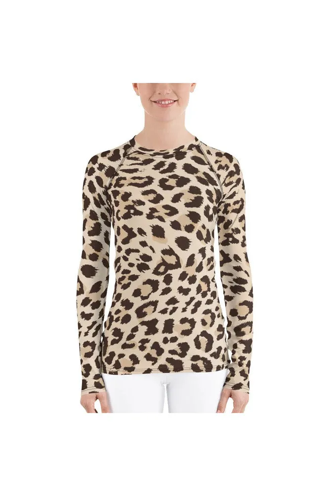 Leopard Print Women's Rash Guard