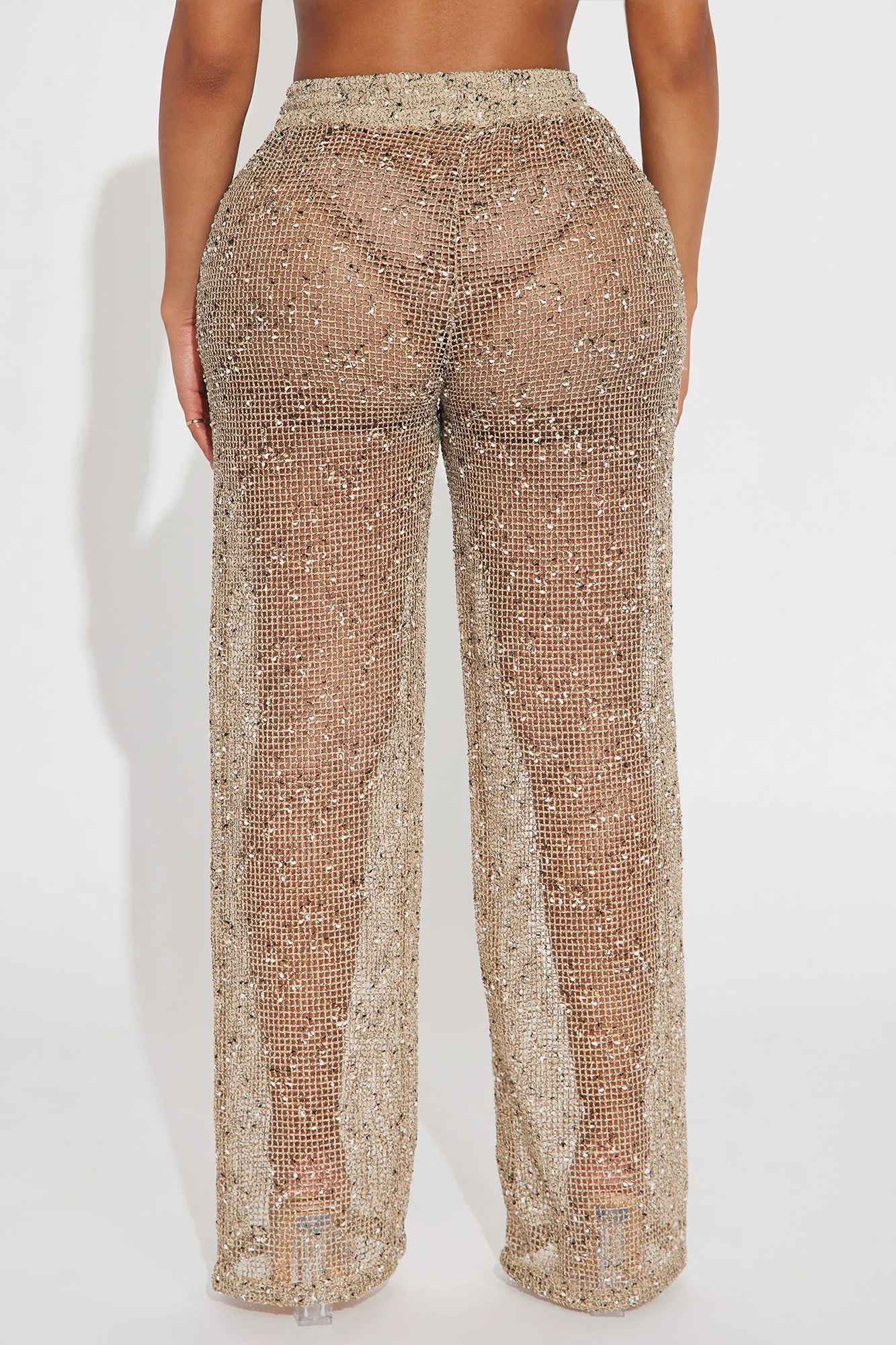 Playa Vista Crochet Cover Up Pants - Brown/combo