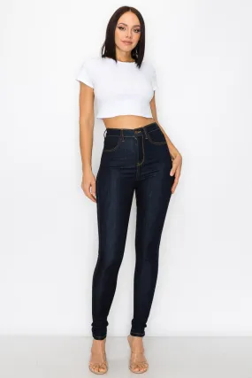 Plus-size Classic Super High Super Dark Rinse Wash Skinny