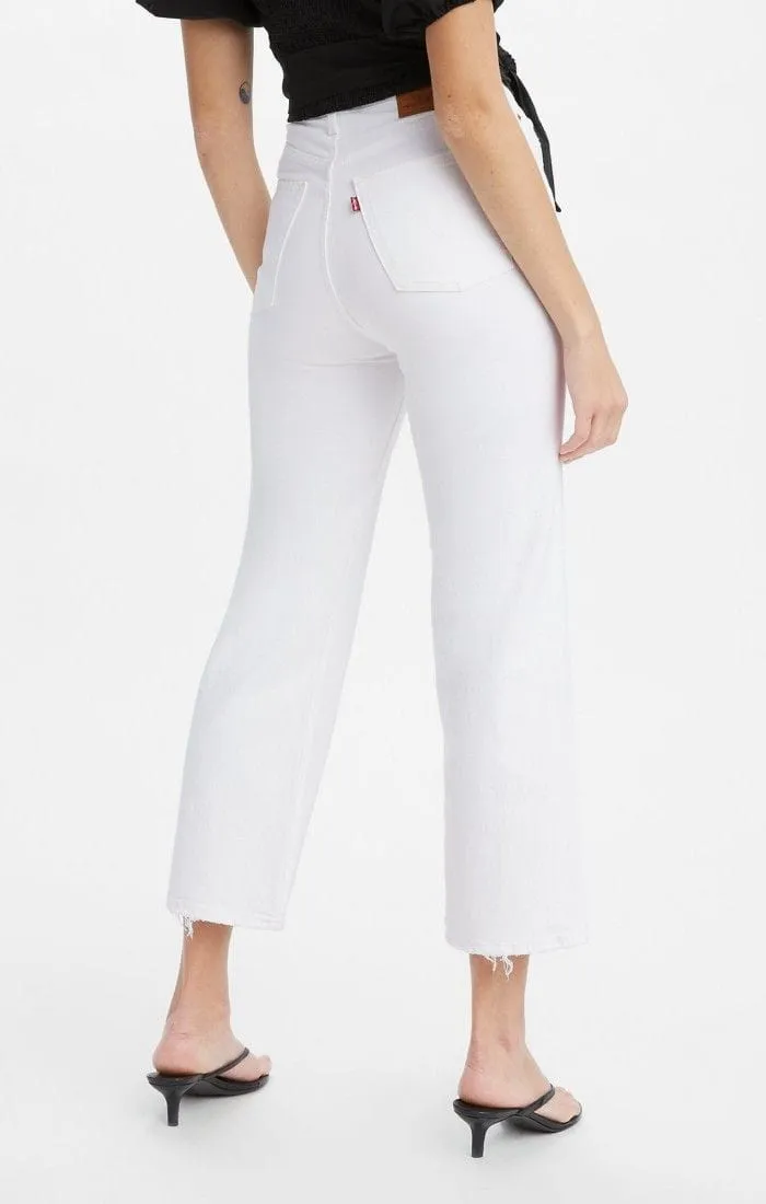 Levi's Ribcage Straight Ankle Jean in Off White