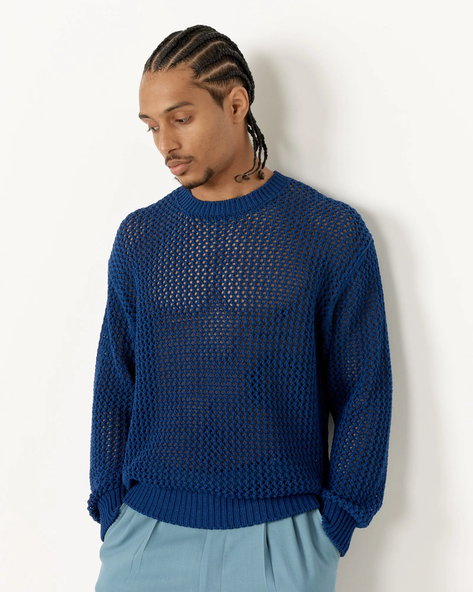 Lily-Yarn Mesh Knit in Blue