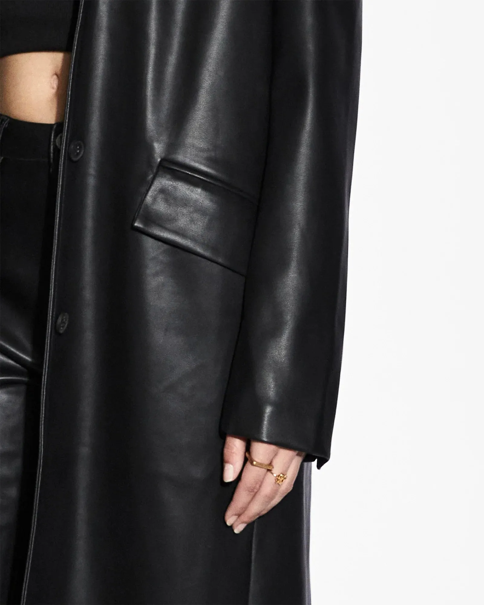 KSUBI Leather Zephyr Duster Jacket