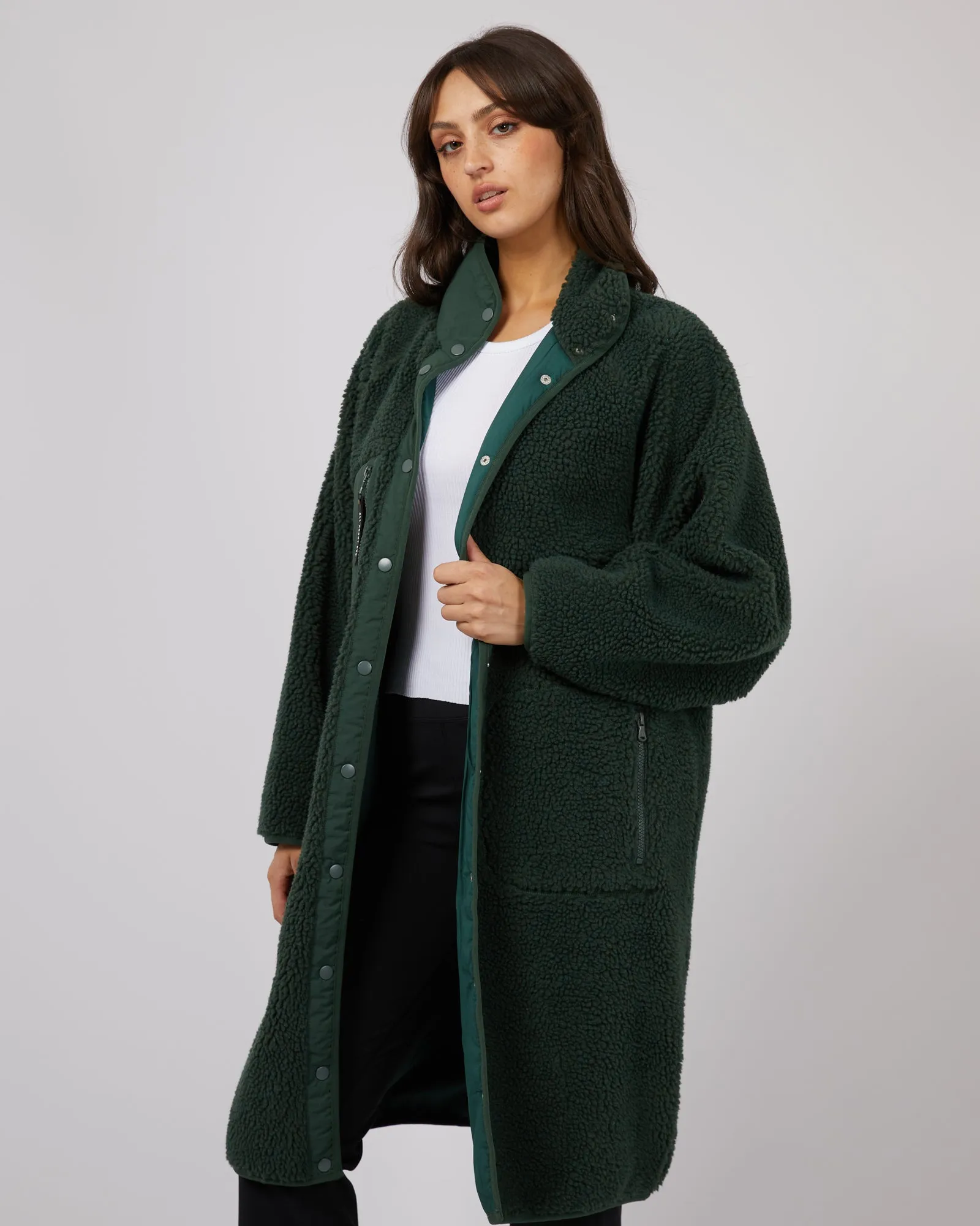 Active Longline Jacket Green