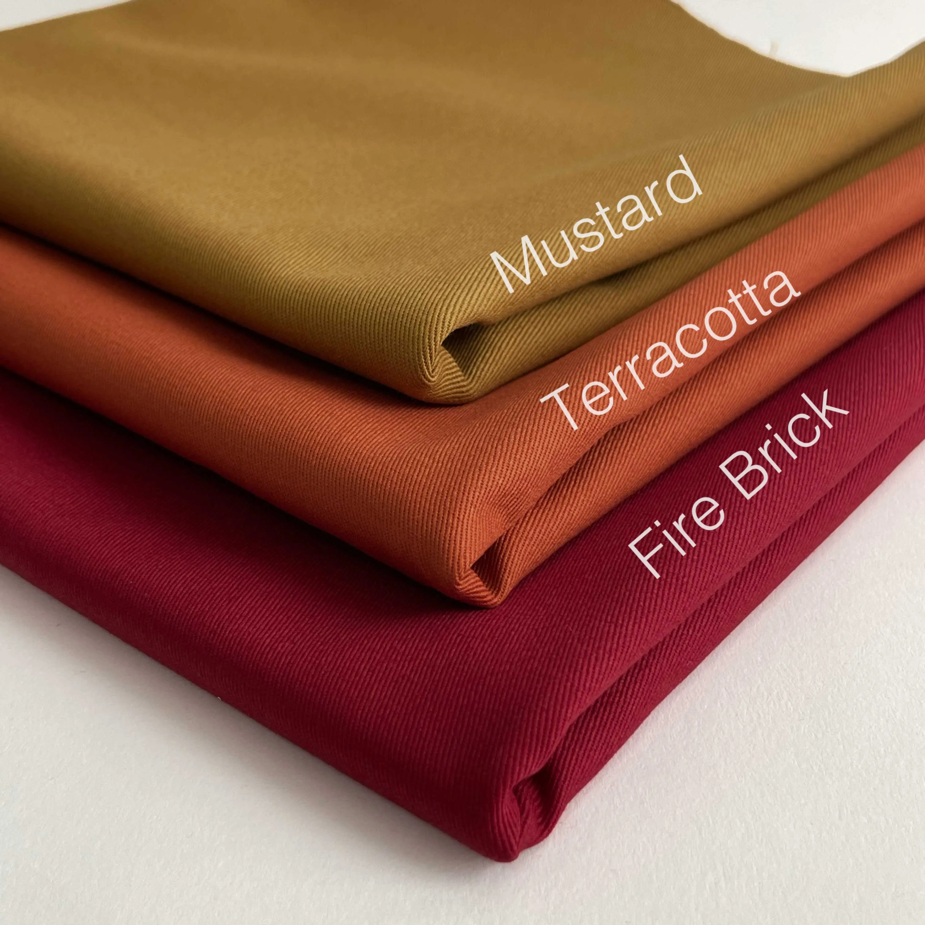 Relaxed Organic Cotton Twill Fabric in Mustard