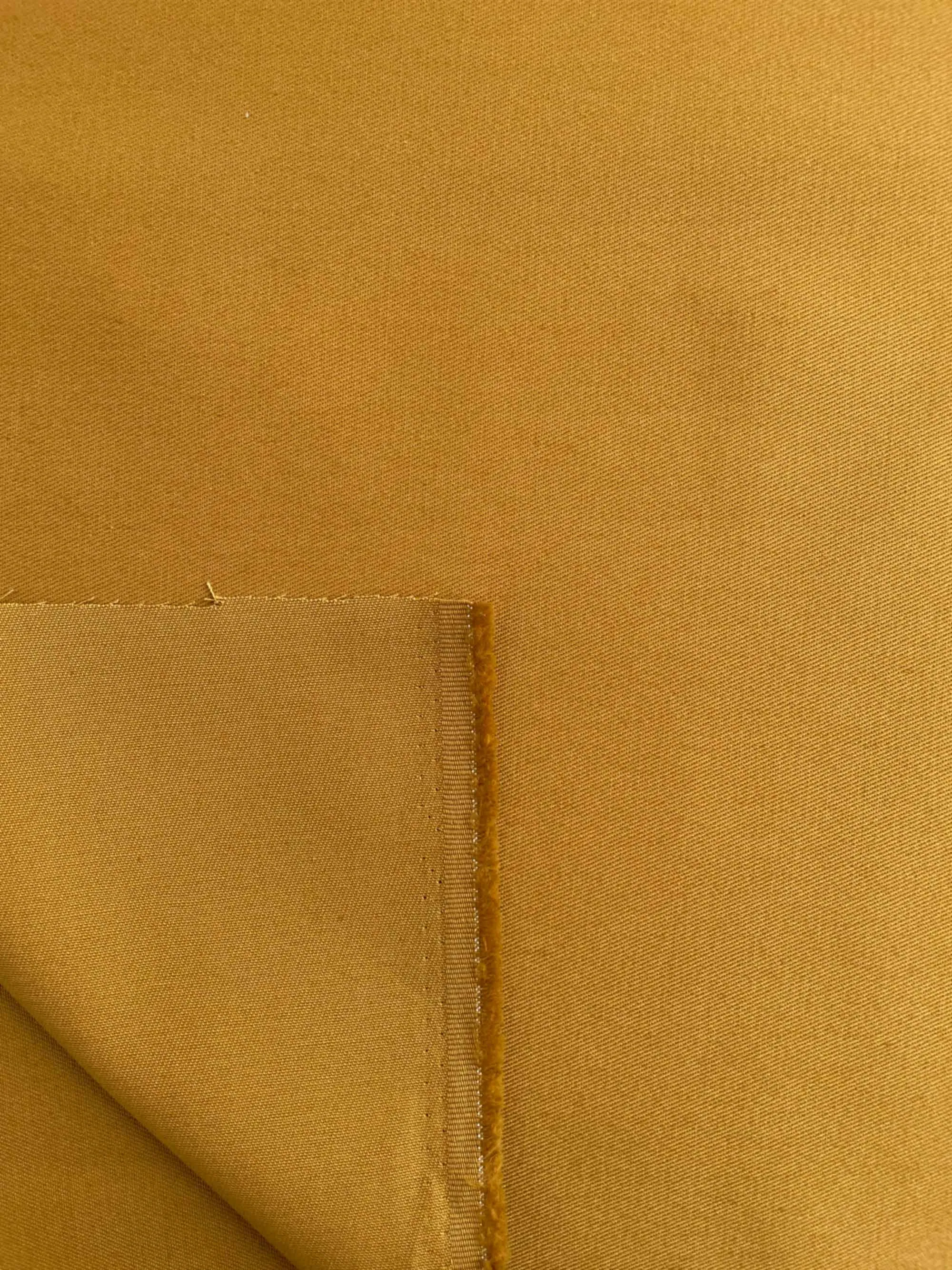 Relaxed Organic Cotton Twill Fabric in Mustard