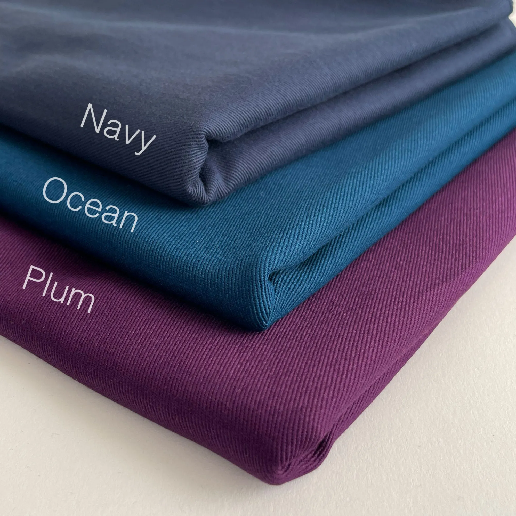 Relaxed Organic Cotton Twill Fabric in Ocean Blue