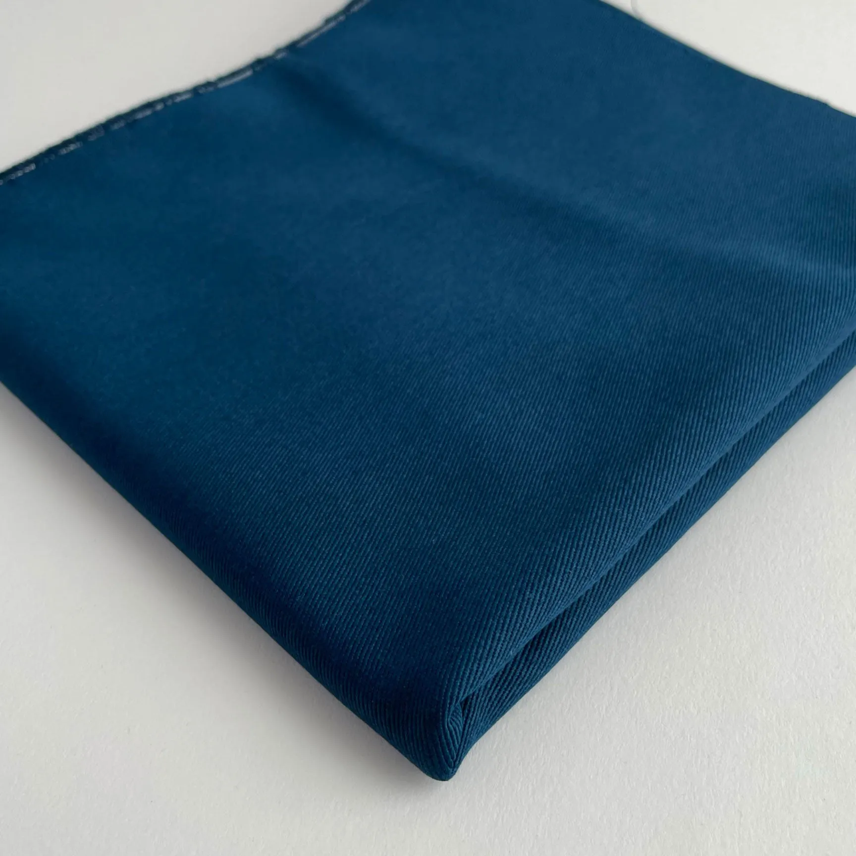 Relaxed Organic Cotton Twill Fabric in Ocean Blue