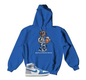 Retro 1 True Blue Hoody - Ballin Bear - Blue