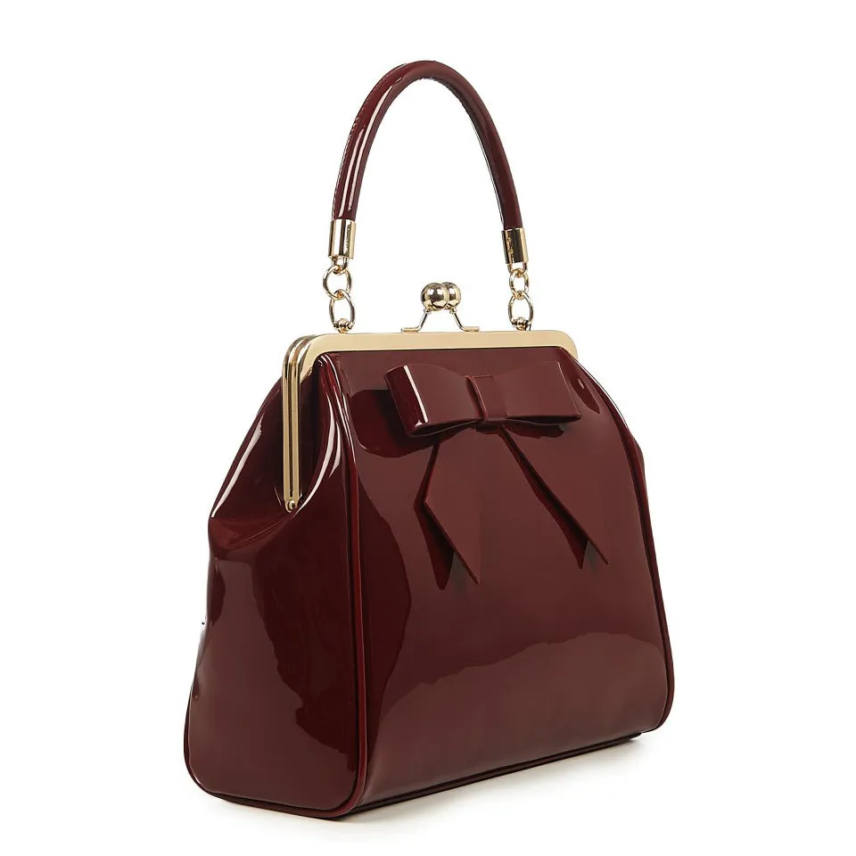 Burgundy Retro Patent Handbag