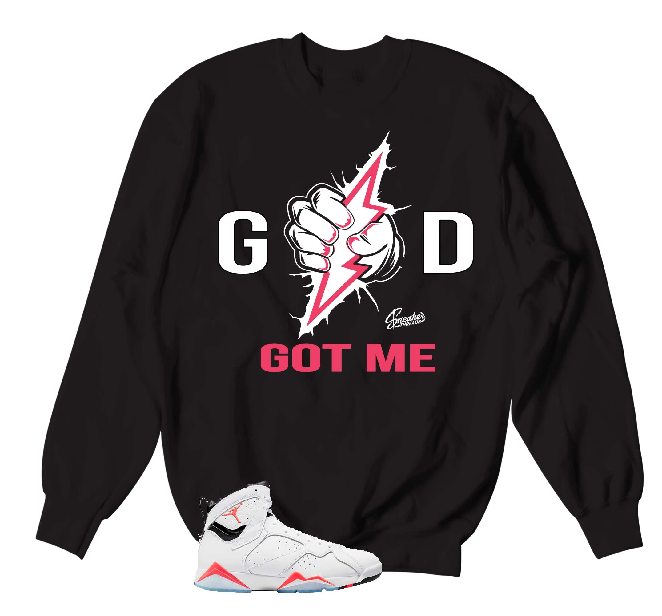 Retro 7 Infrared Sweater - God Got Me - Black