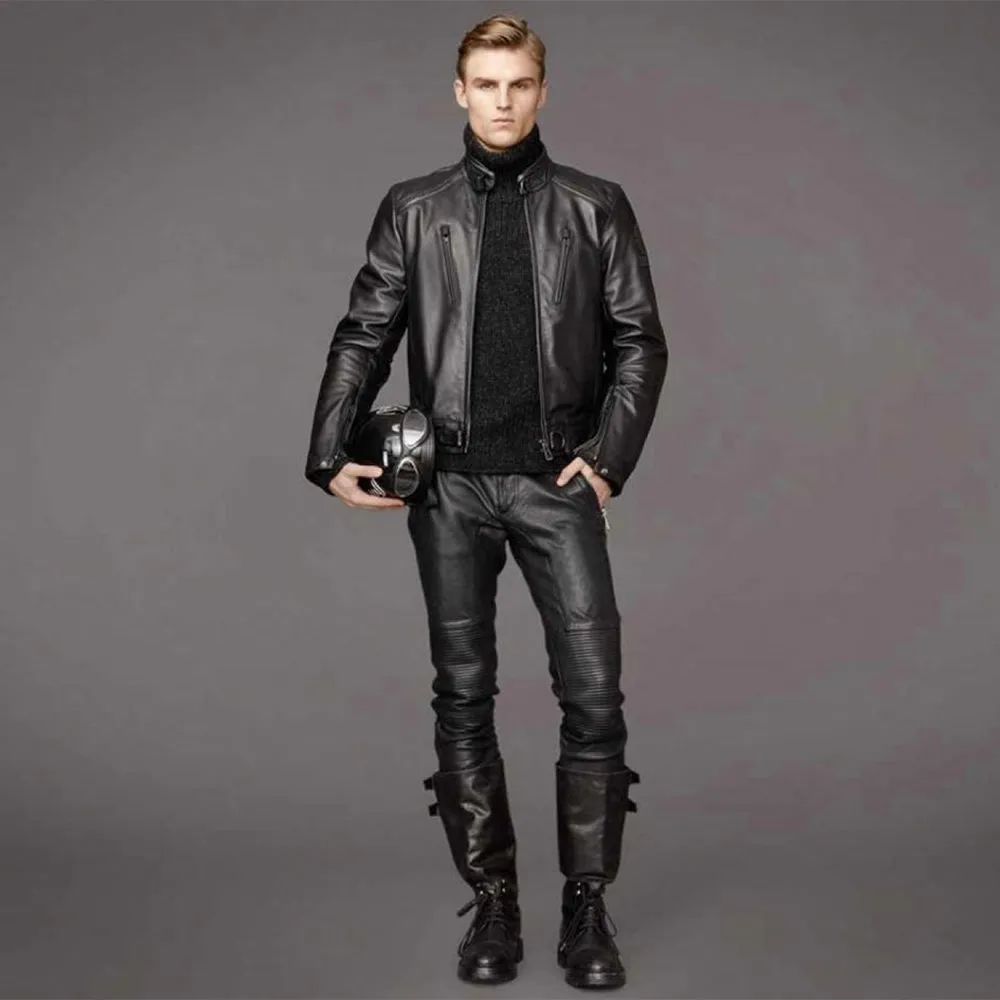 Men's Cafe Racer Leather Jacket - Marcus