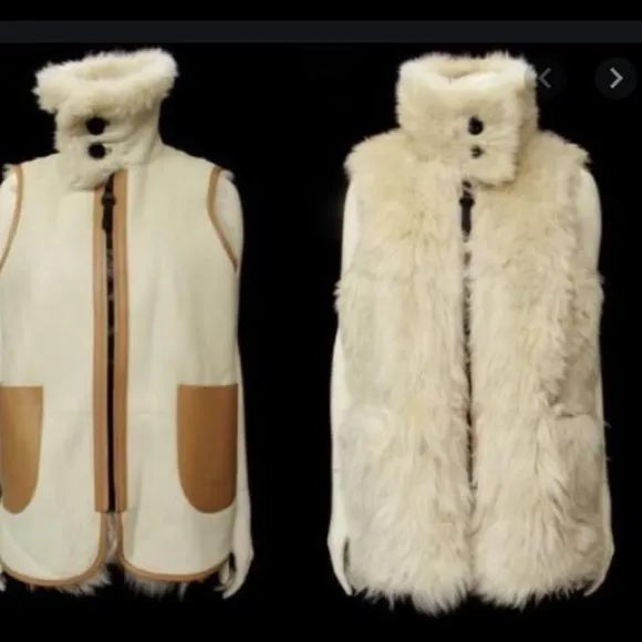 Coach Reversible Shearling and Leather Vest