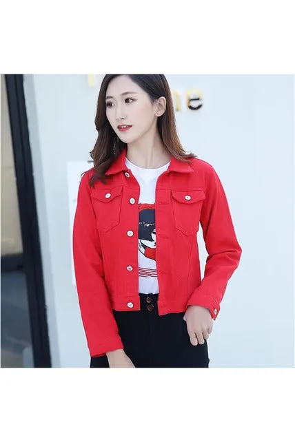 Long Sleeve Slim   Denim Jacket Women