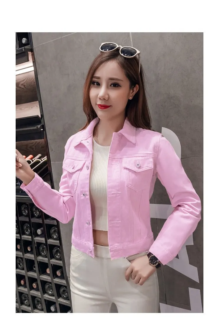 Long Sleeve Slim   Denim Jacket Women