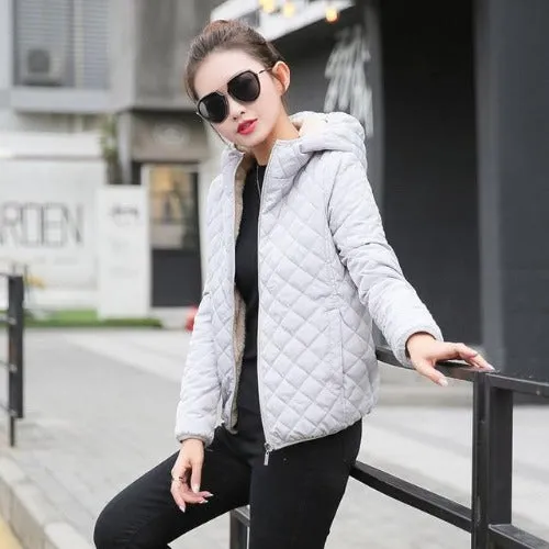 womens casual jackets Padded Long Slim