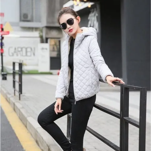 womens casual jackets Padded Long Slim