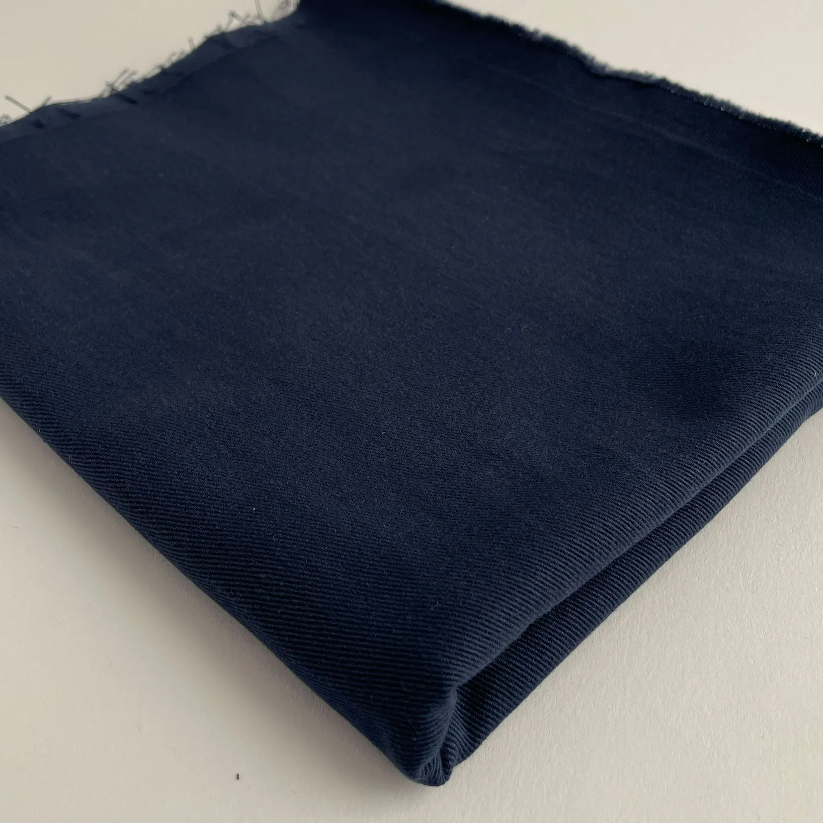 Sanded Organic Cotton 8oz Twill in Noah Navy