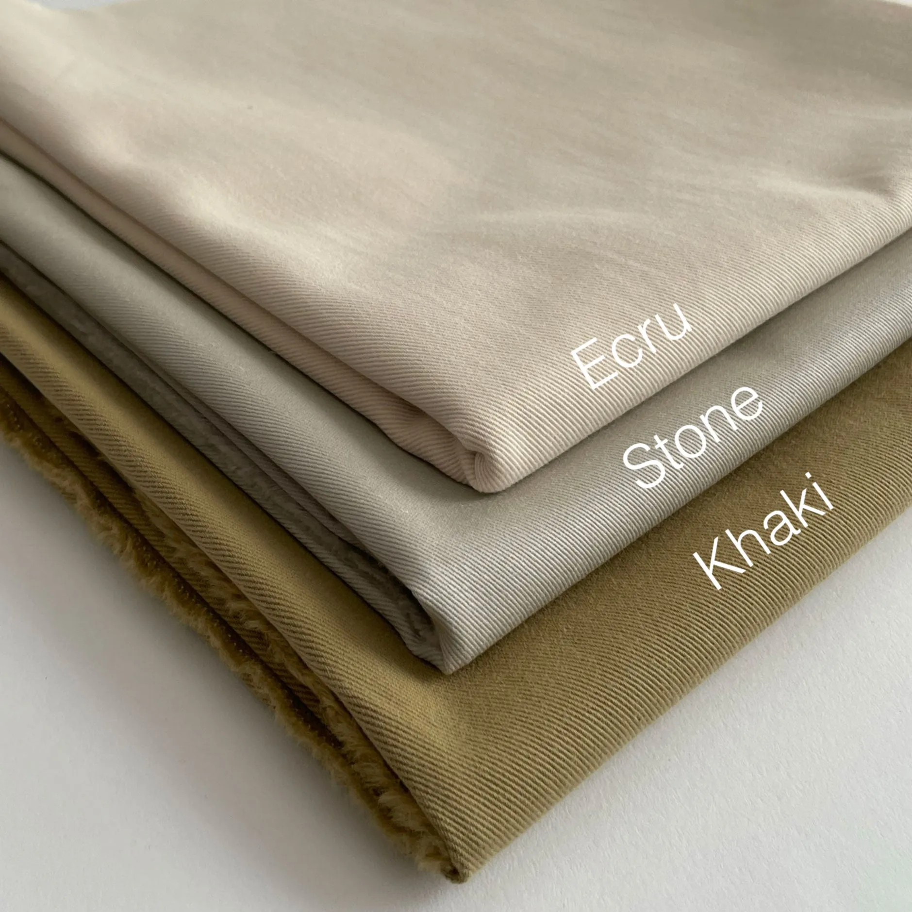 Sanded Organic Cotton Twill Fabric in Khaki