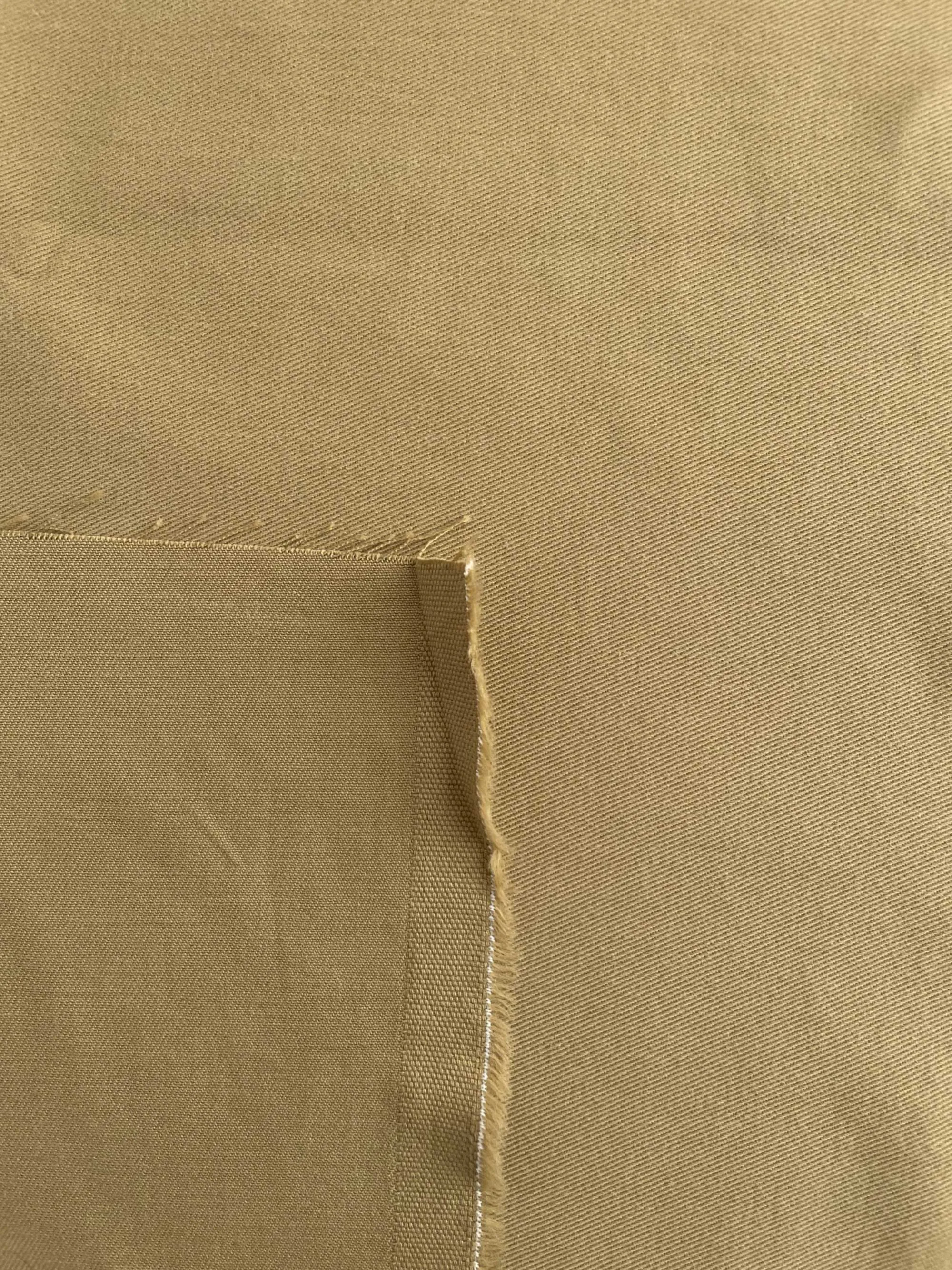 Sanded Organic Cotton Twill Fabric in Khaki