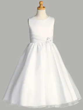 Satin & Crystal Organza First Communion Dress