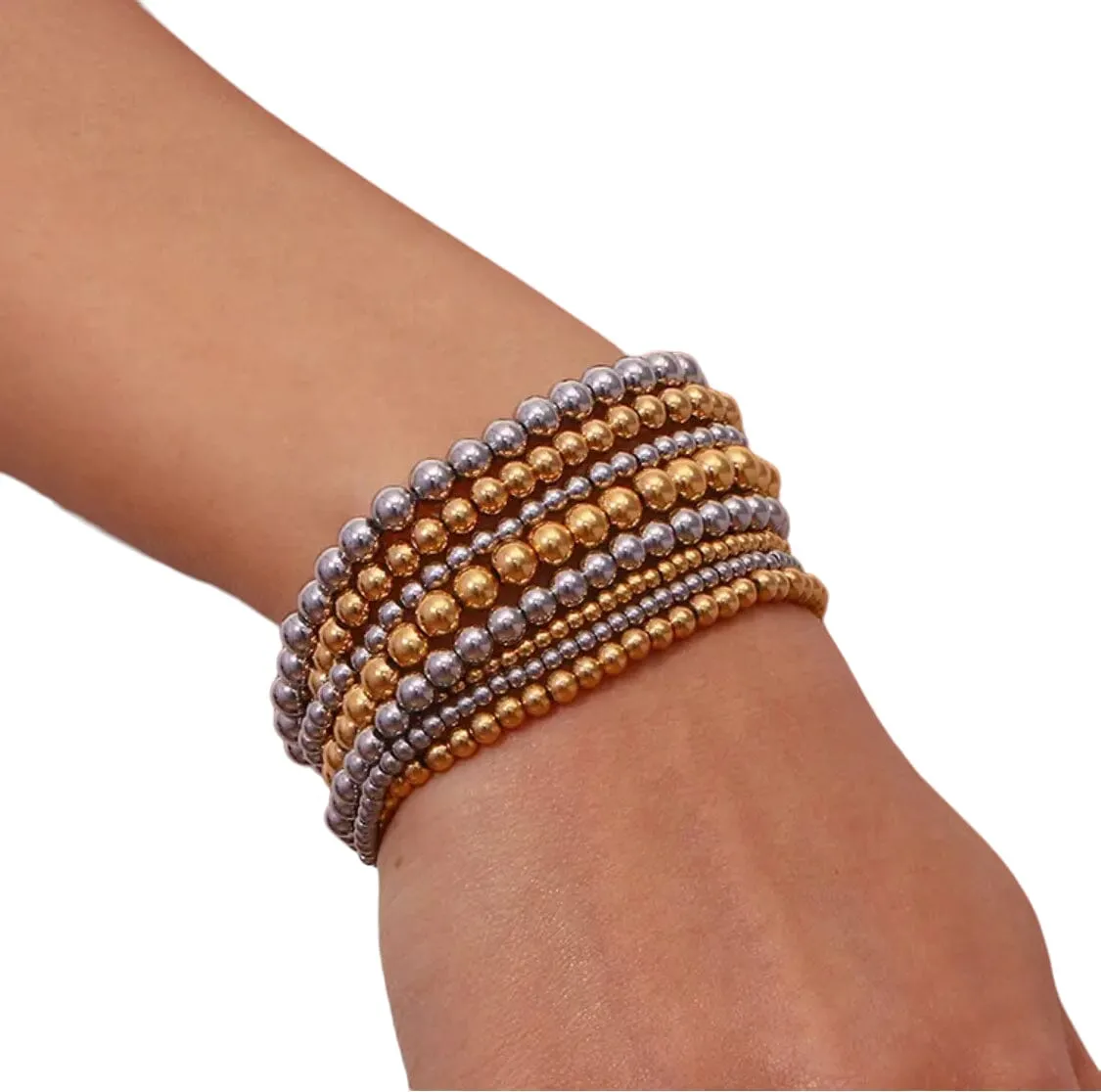 Nellie Gold Ball Stretch Bracelet