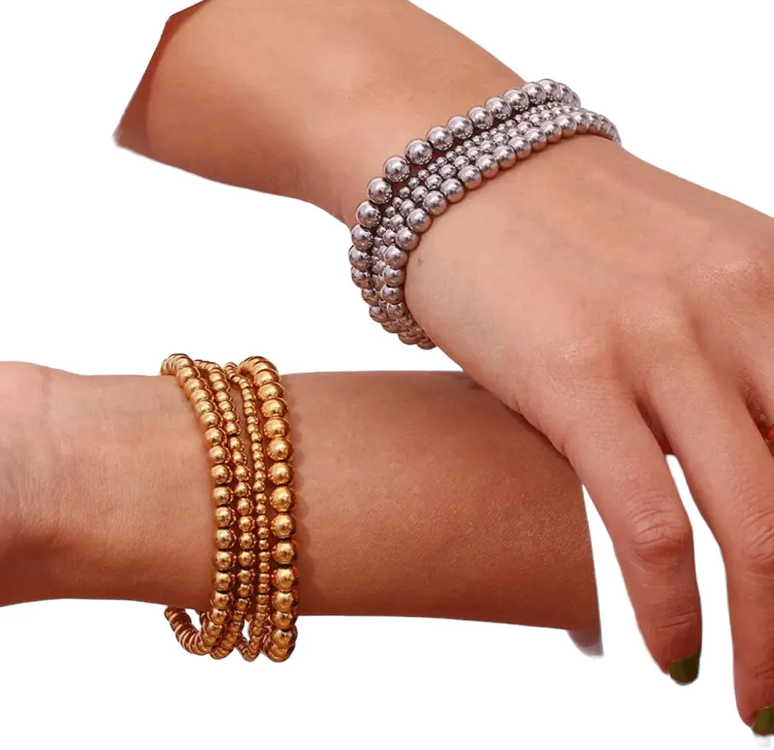 Nellie Gold Ball Stretch Bracelet