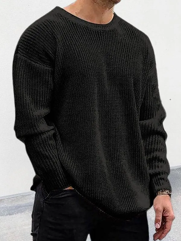 Loose Round Neck Men Pullover Sweater