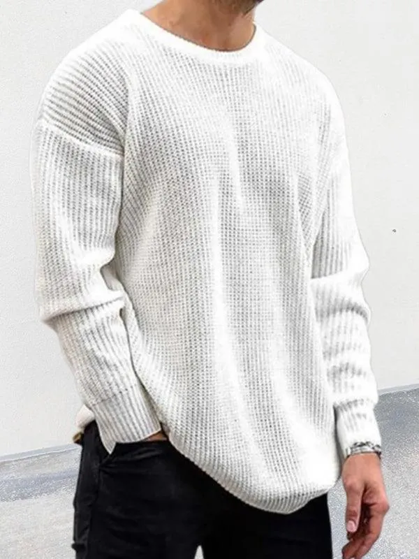 Loose Round Neck Men Pullover Sweater