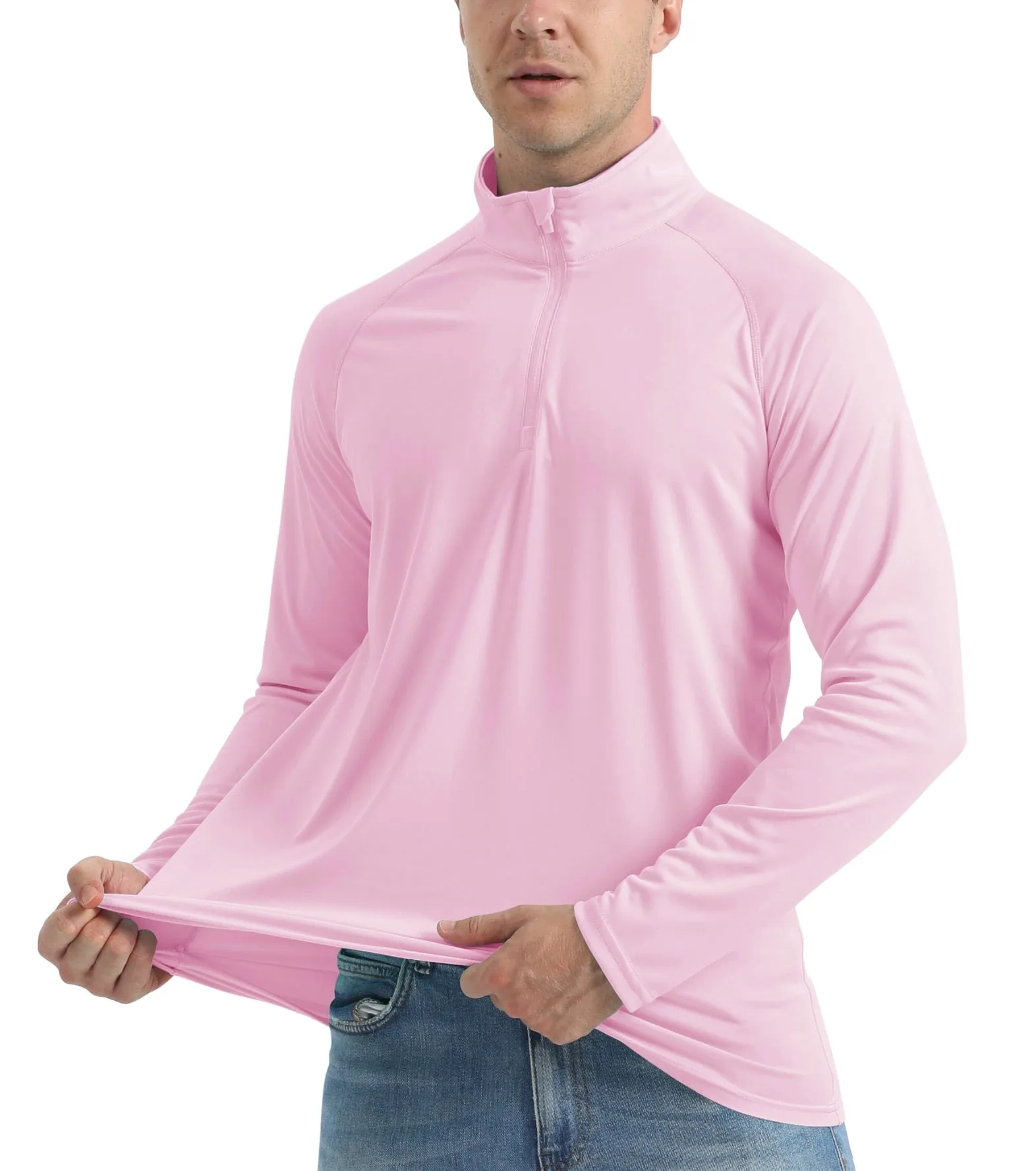 More of UPF 50  Sun/UV Protection T-Shirt Men's 1/4 Zip Pullover Outdoor Recreation UV Tee Shirts Tops