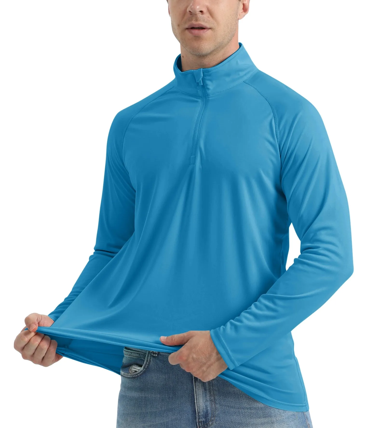 More of UPF 50  Sun/UV Protection T-Shirt Men's 1/4 Zip Pullover Outdoor Recreation UV Tee Shirts Tops