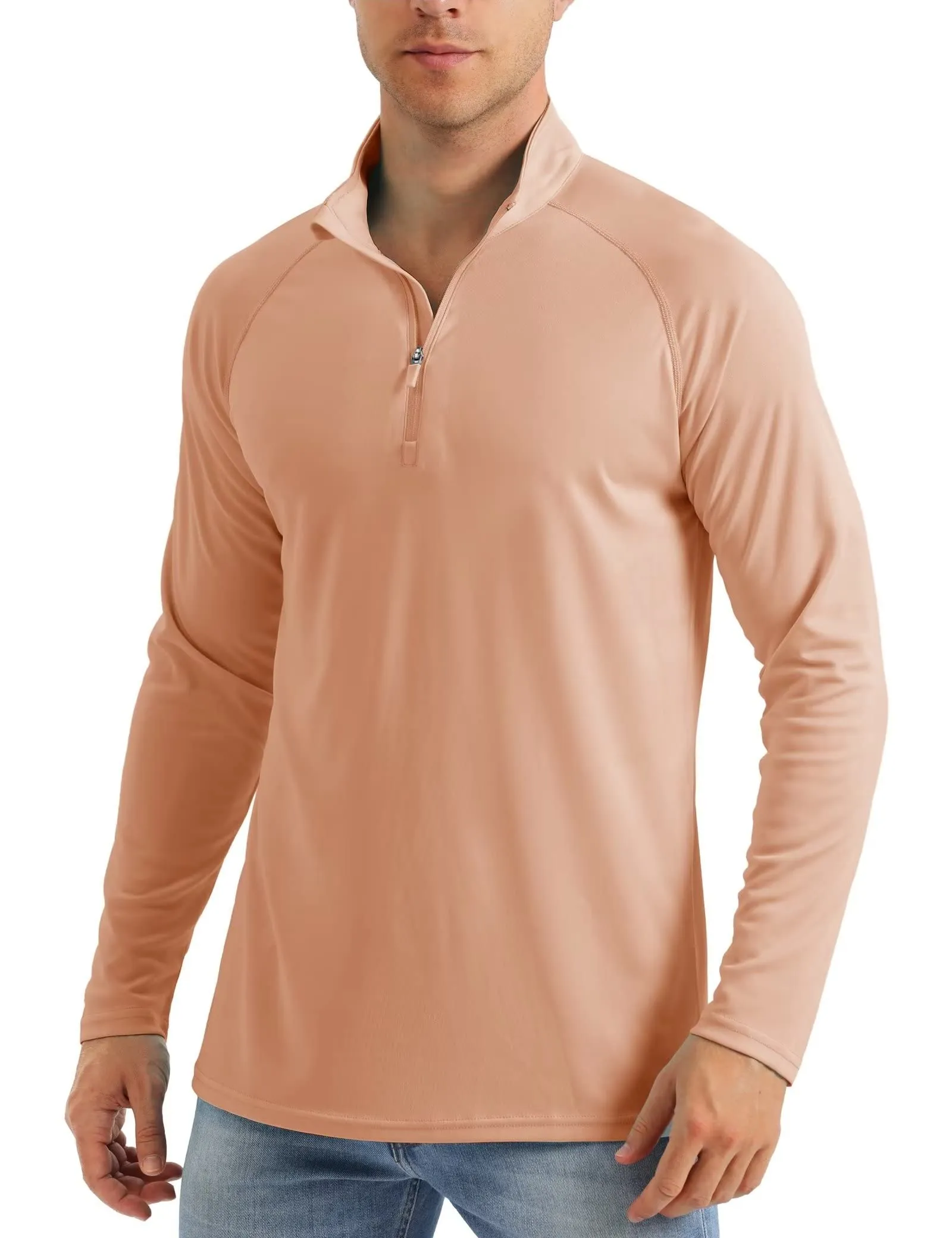 More of UPF 50  Sun/UV Protection T-Shirt Men's 1/4 Zip Pullover Outdoor Recreation UV Tee Shirts Tops