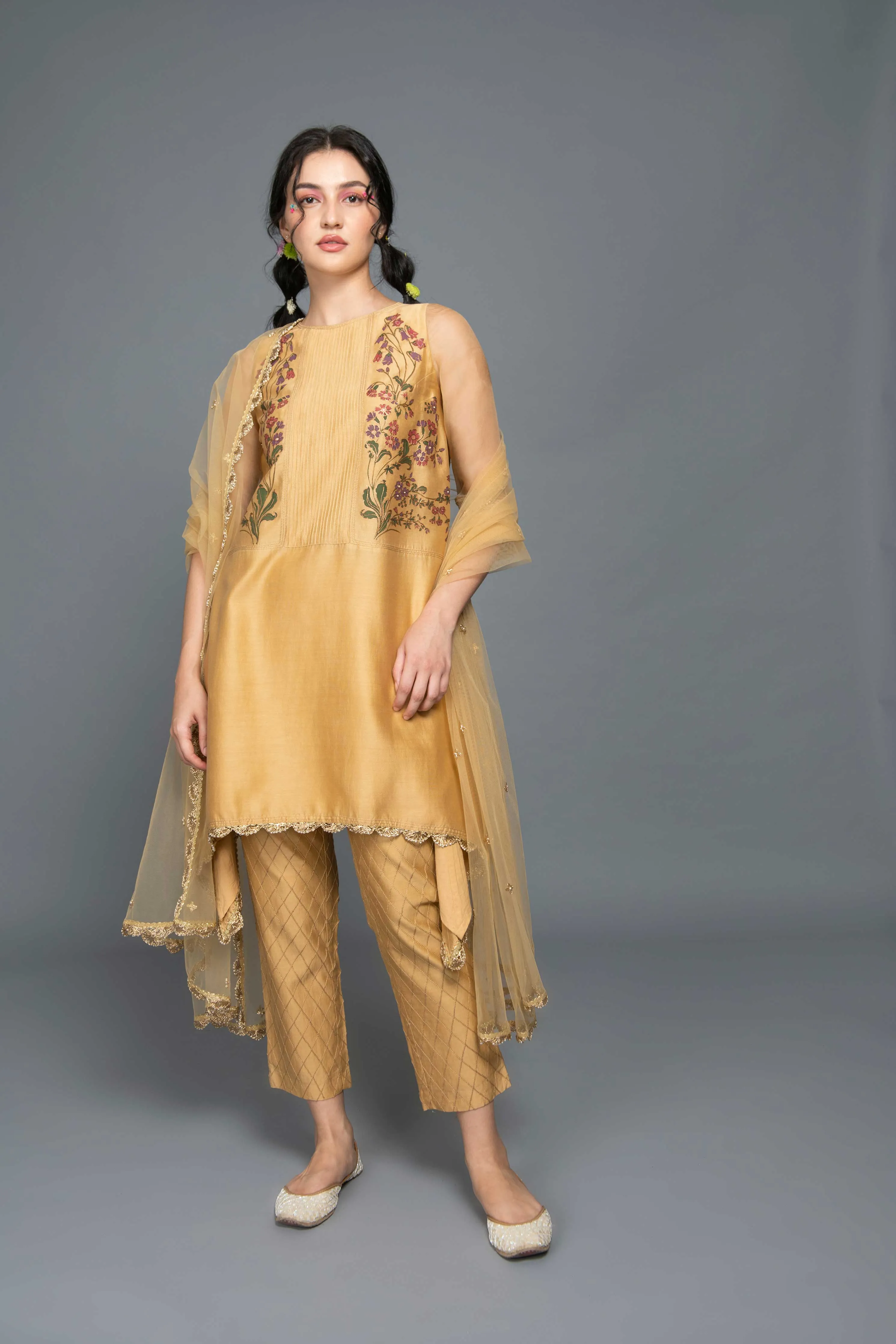 Golden Garden Beige Suit Set