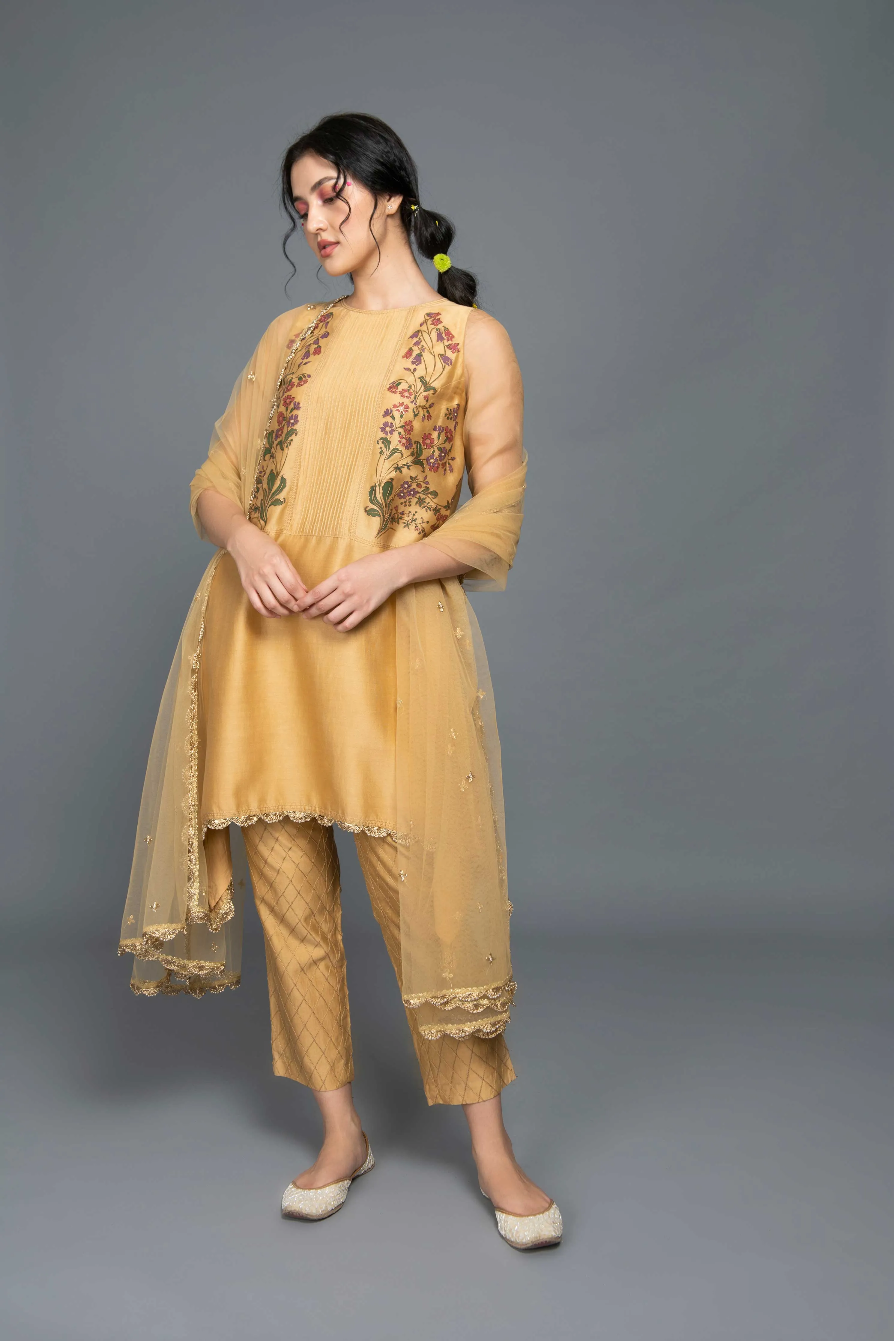 Golden Garden Beige Suit Set