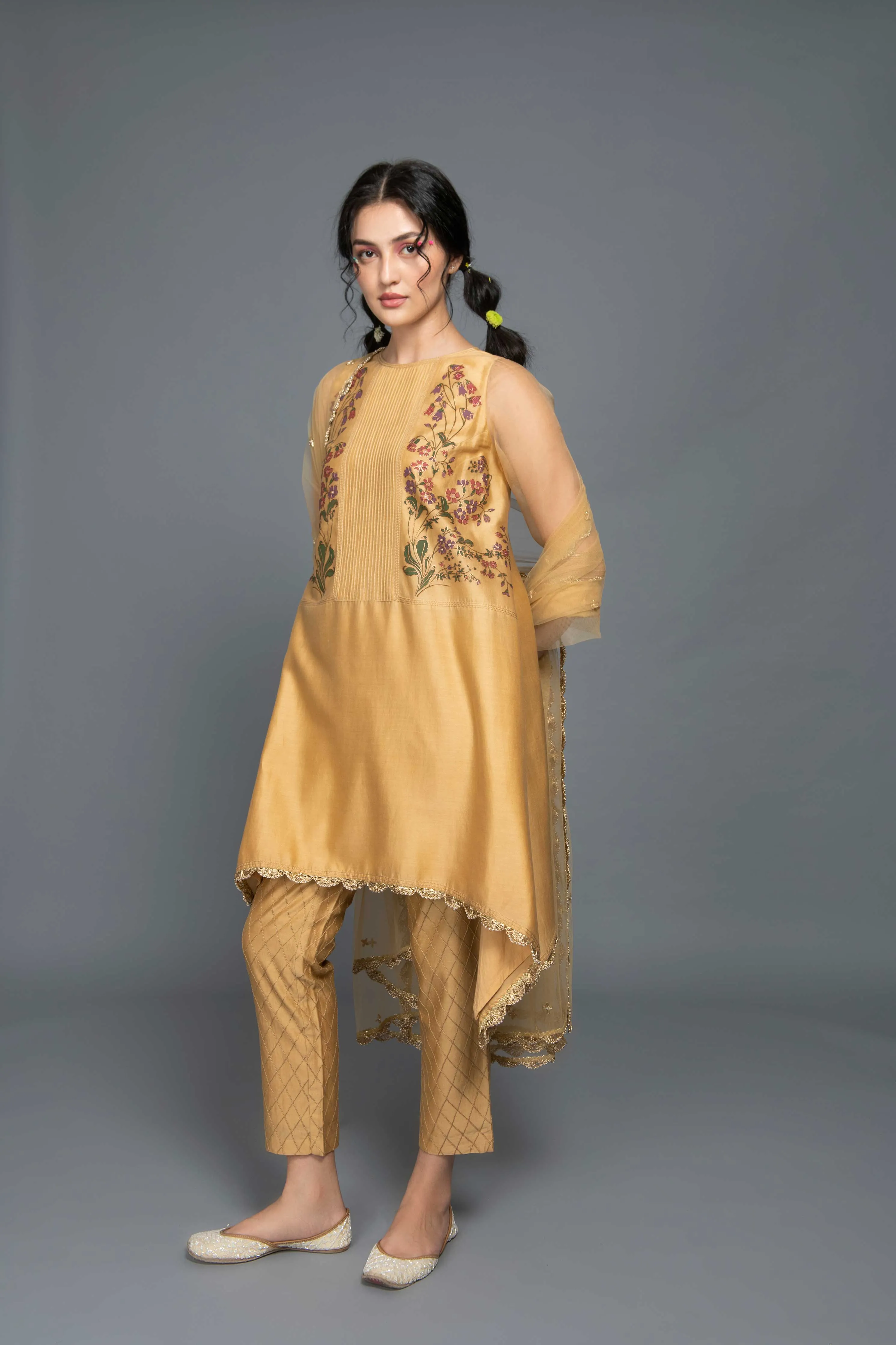 Golden Garden Beige Suit Set