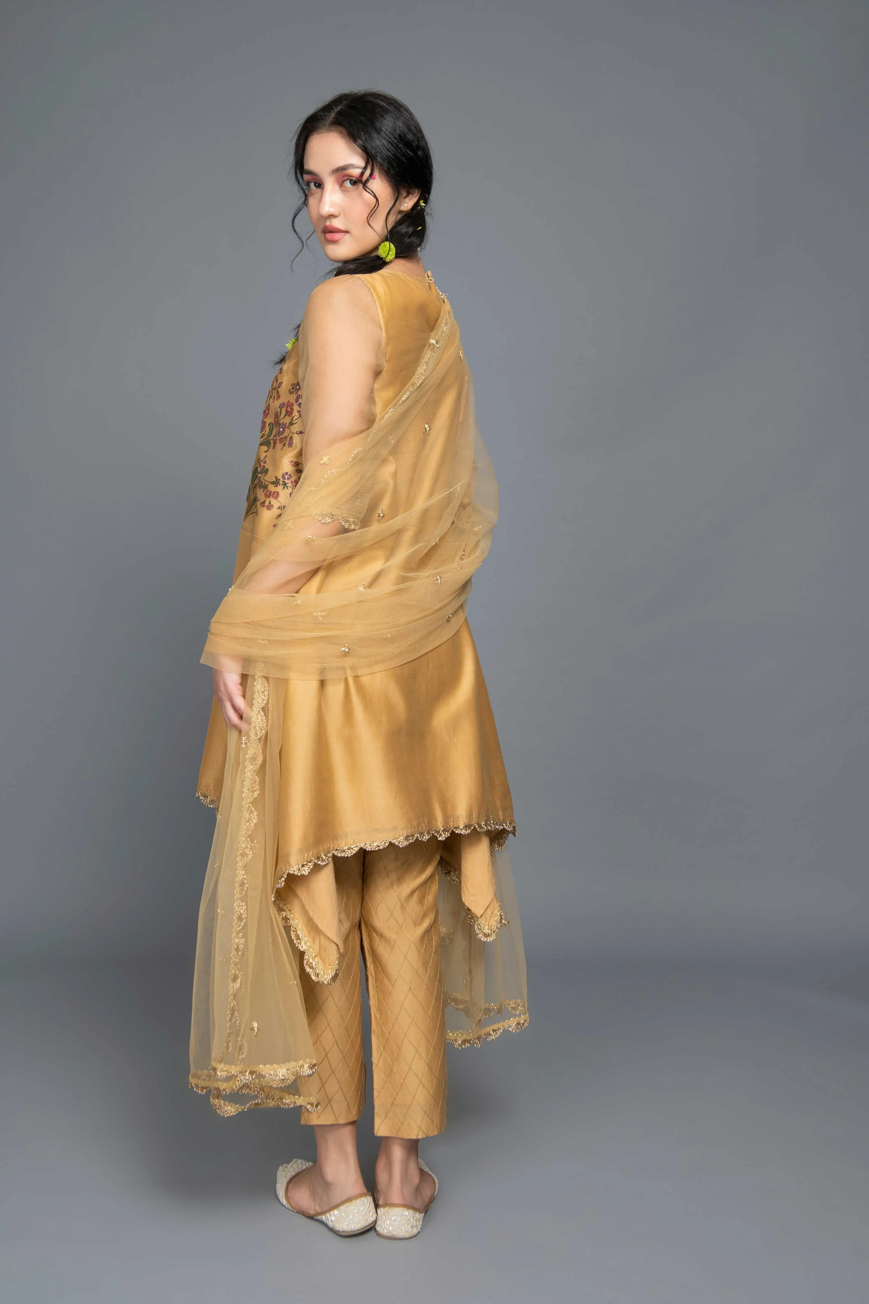 Golden Garden Beige Suit Set