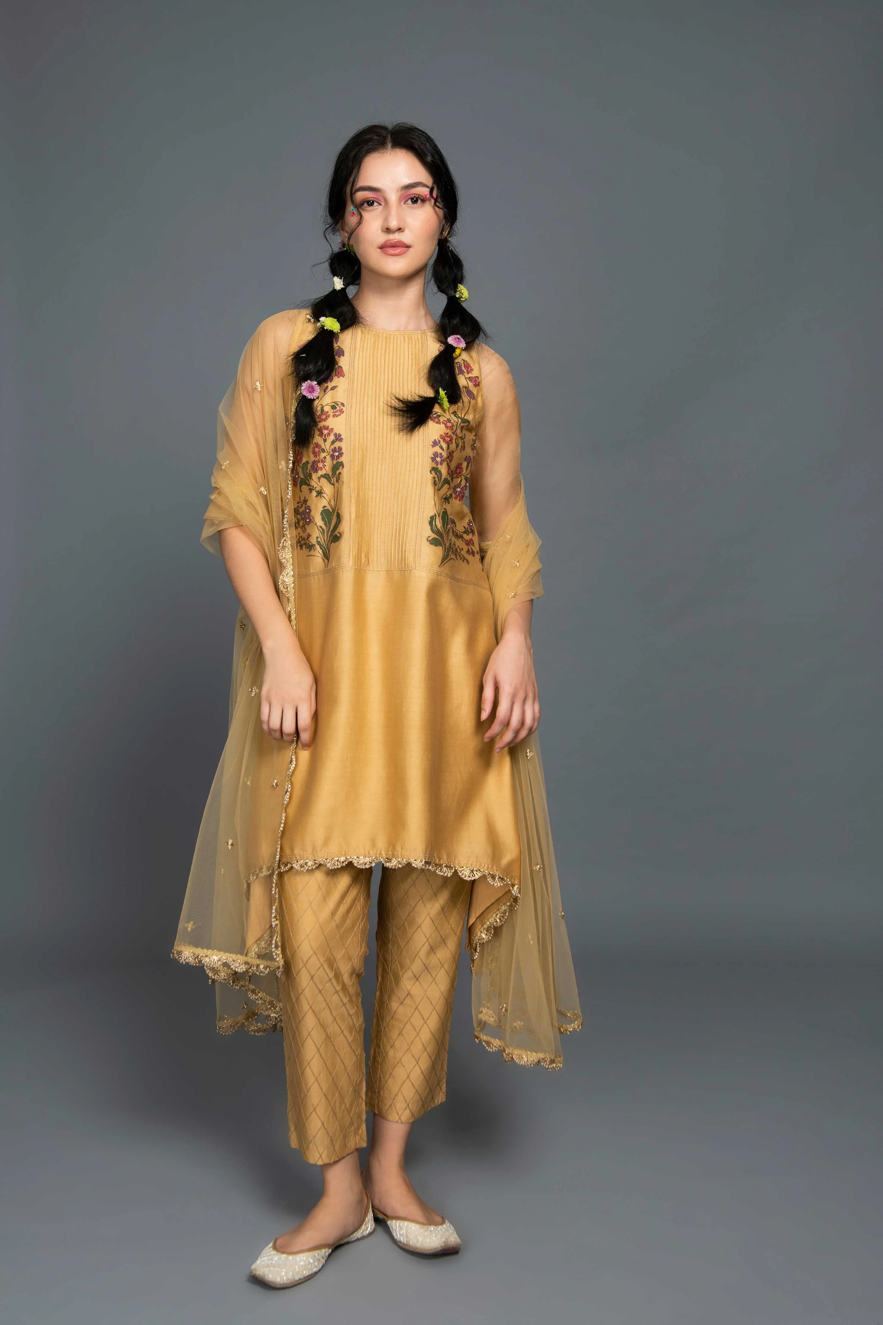 Golden Garden Beige Suit Set