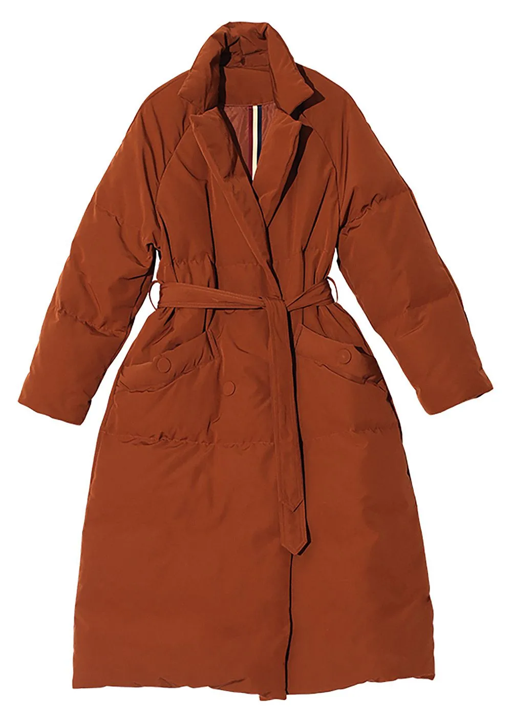 Beata Caramel Belted Puffer Down Coat