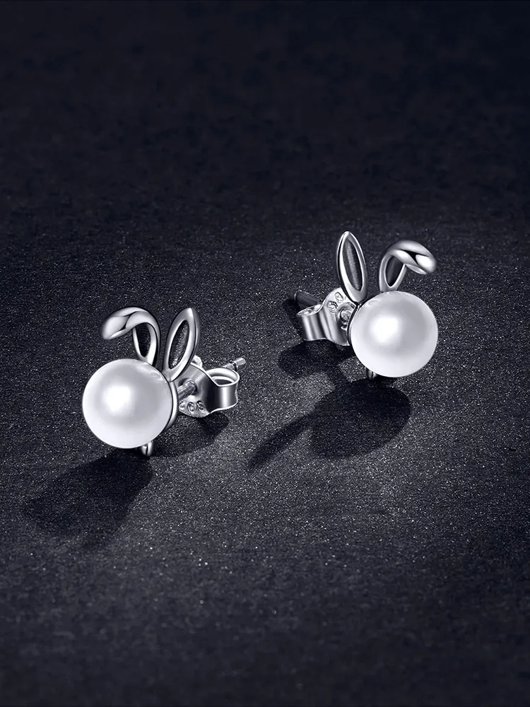 Cute Bunny Pearl Earrings