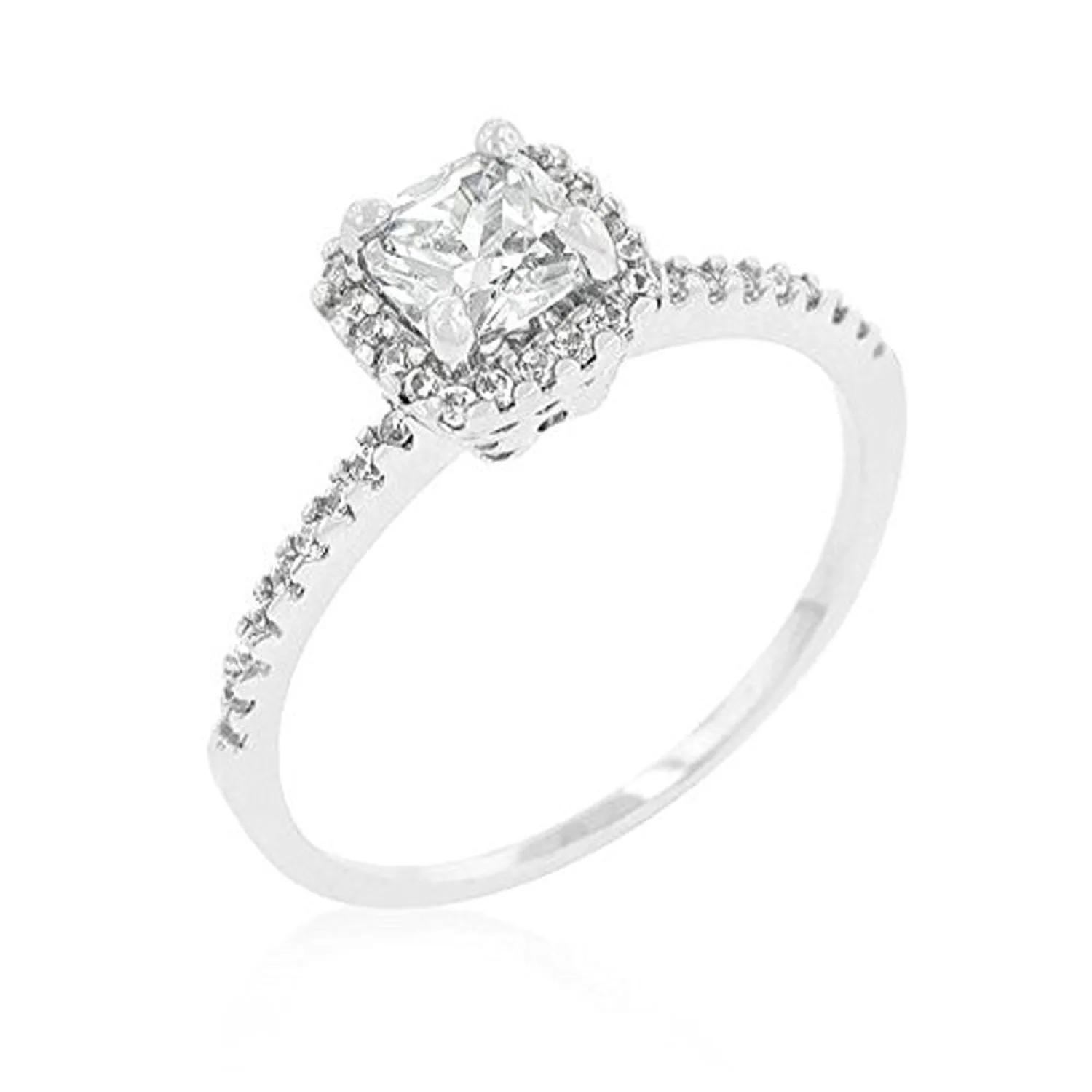 WildKlass Princess Cut Halo Engagement Ring