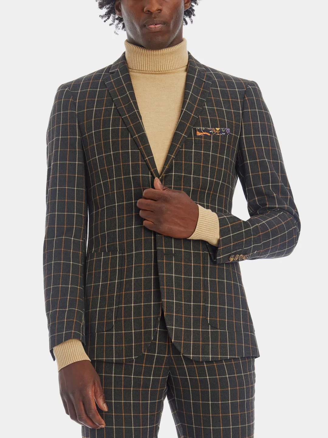 Window Check Slim Dover Notch Jacket