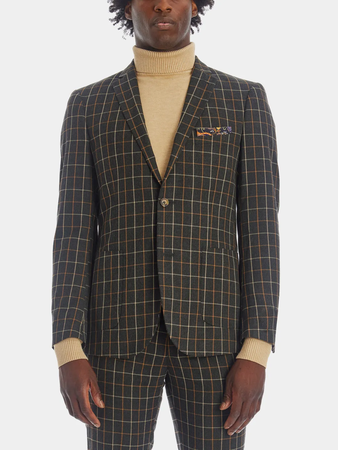 Window Check Slim Dover Notch Jacket