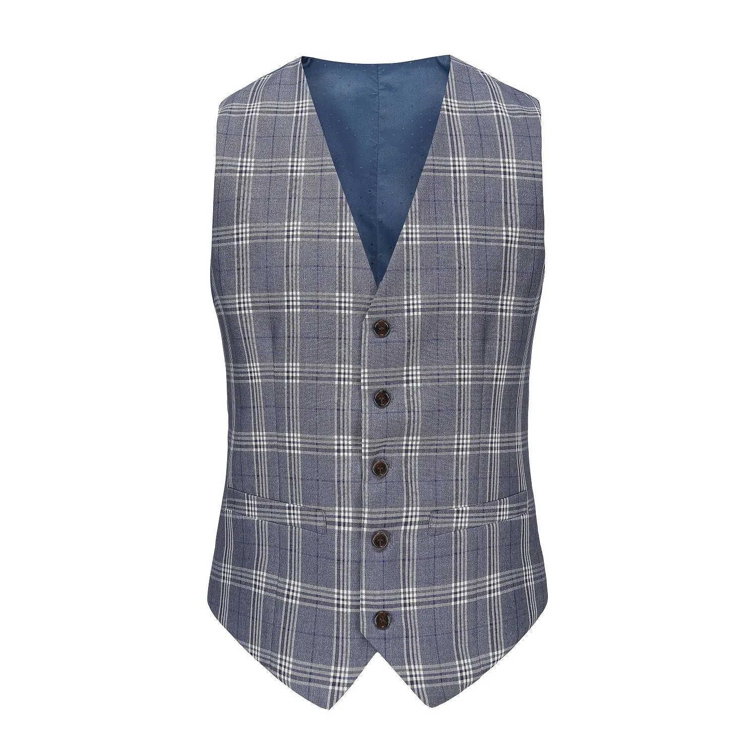 Men's Slim-Fit 3PC Check Plaid Suit