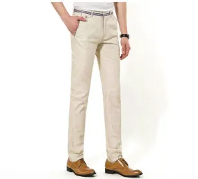 Slim Fit Casual Linen Pants For Men