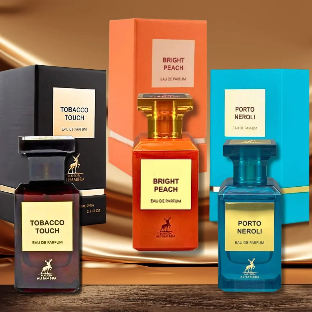 Maison Alhambra Tobacco Touch, Bright Peach & Porto Neroli EDP - 80 ml (2.7 Oz) (AMAZING COLLECTION)