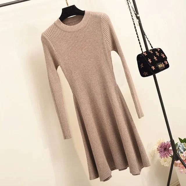 Women maxi sweater dress Autumn