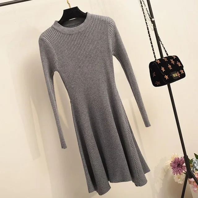 Women maxi sweater dress Autumn