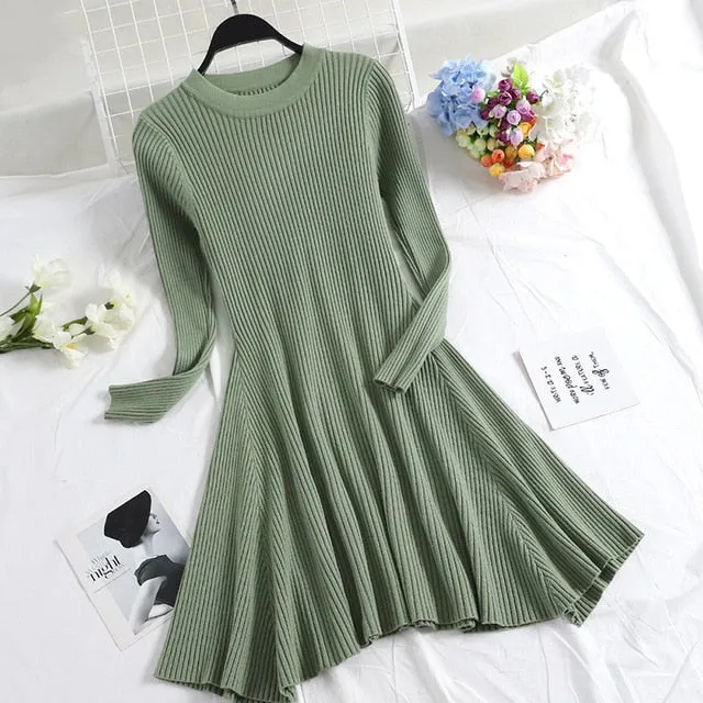 Women maxi sweater dress Autumn