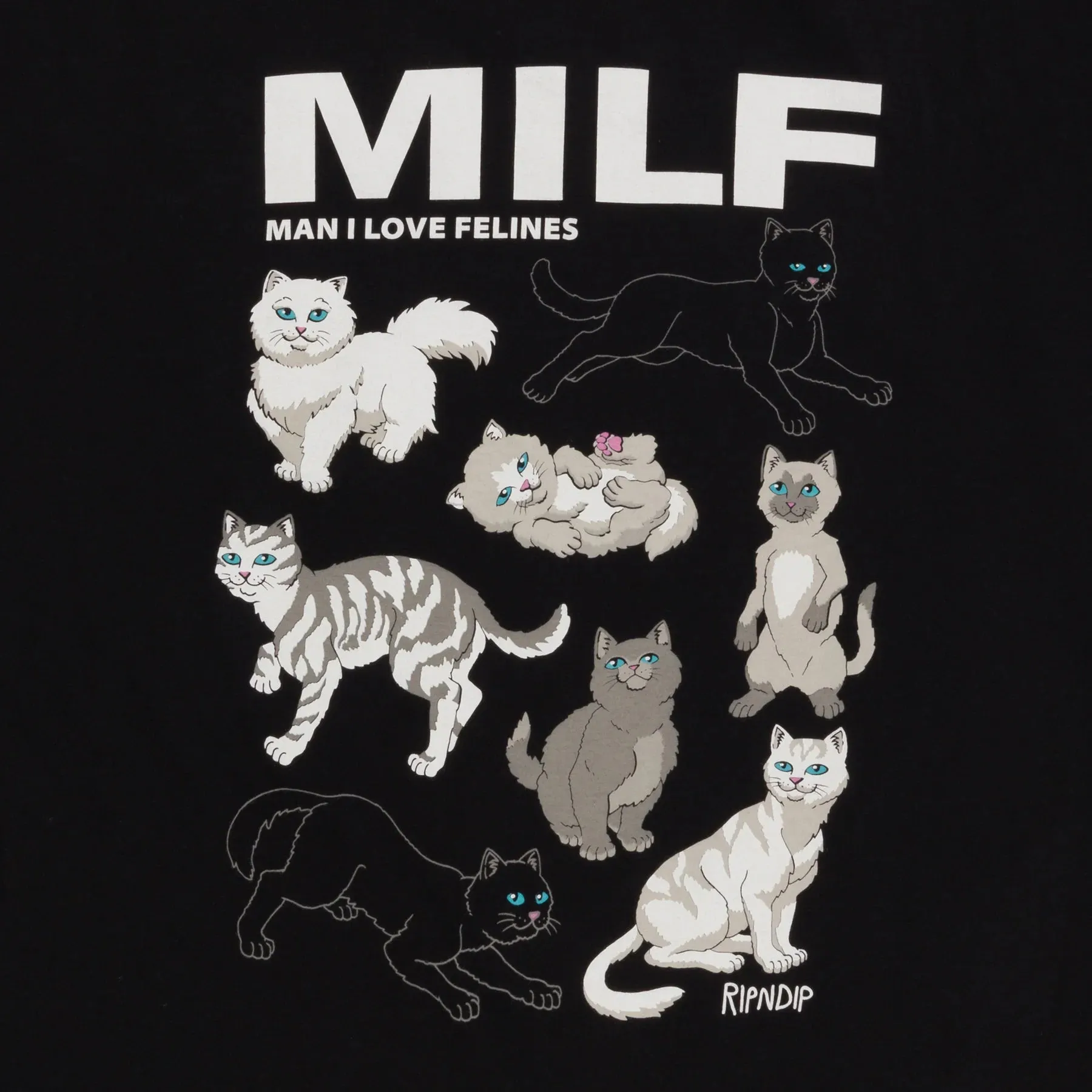 RIPNDIP Man I Love Felines Graphic T-Shirt