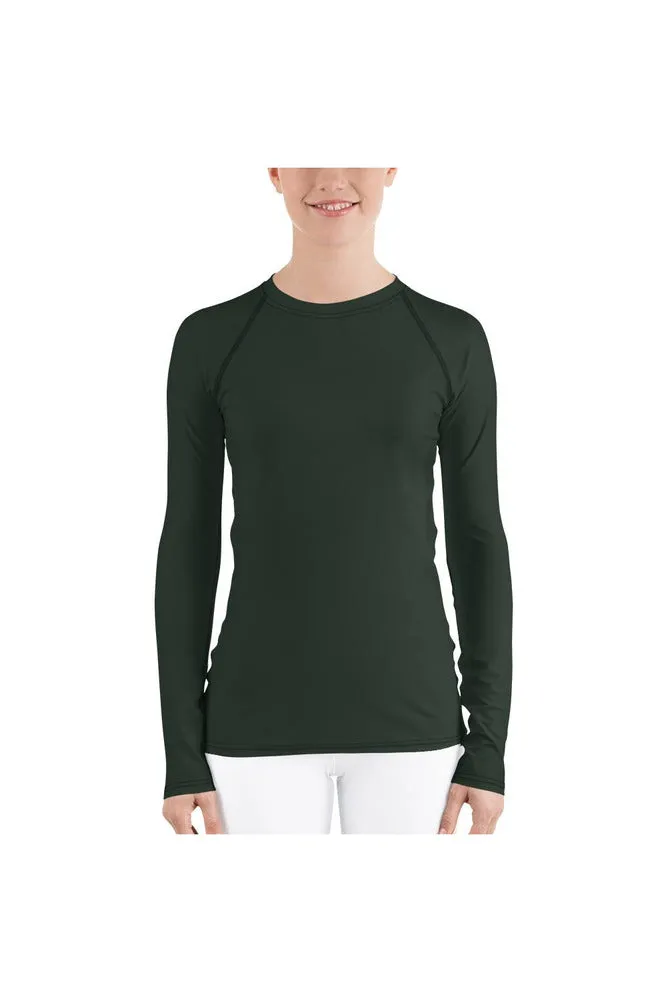 Rose Leaf Green Women's Rash Guard